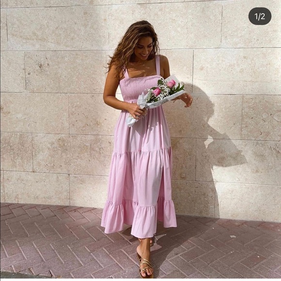 Last😍Zara  poplin midi dress bloggers fav - Picture 16 of 17